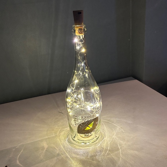 Home Made Other - Elegant Lighted Glass Bottle with Warm Fairy Lights